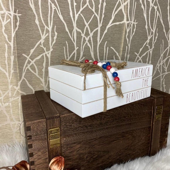 RAE DUNN FARMHOUSE HOME DECOR TABLE TOP AMERICA 4TH JULY USA GARLAND NEW RD HTF - Picture 4 of 6